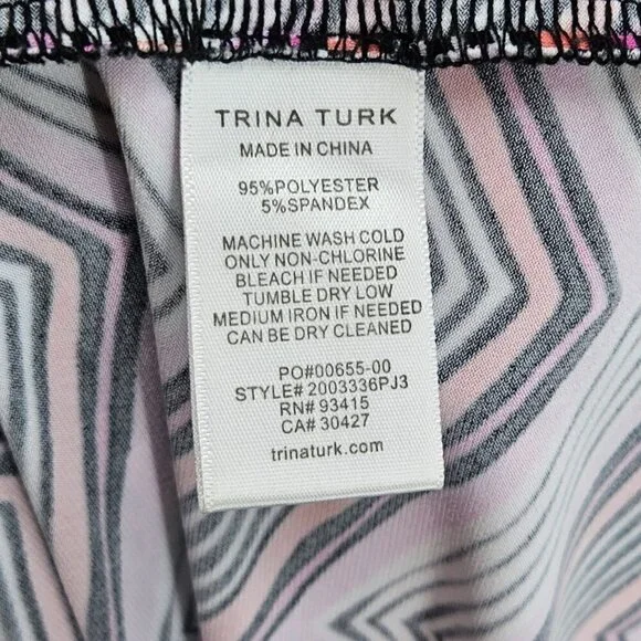 Trina Turk Milian 2 Chevron Maxi Dress Purple Women's XS Preppy Beach Summer - Picture 9 of 14